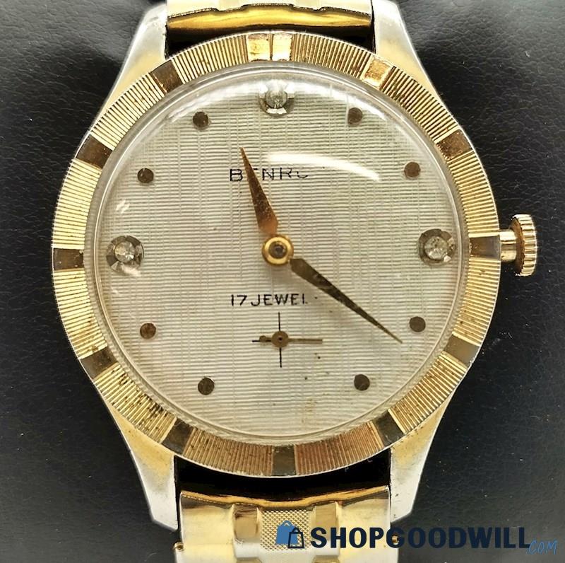 BENRUS Vintage Men's Wind-Up 17 Jewel Gold Tone Watch