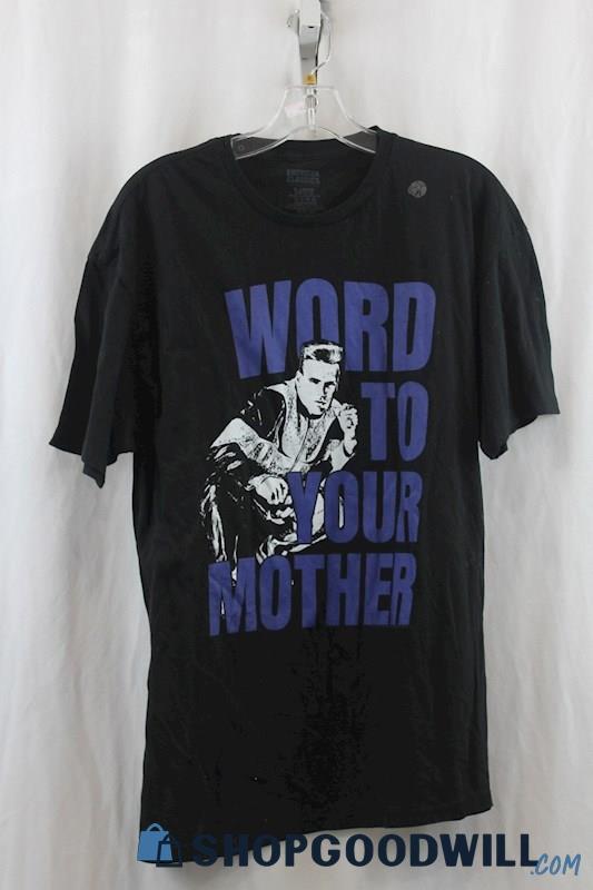 Word To Your Mother Mens Black Graphic Shirt Sz XL