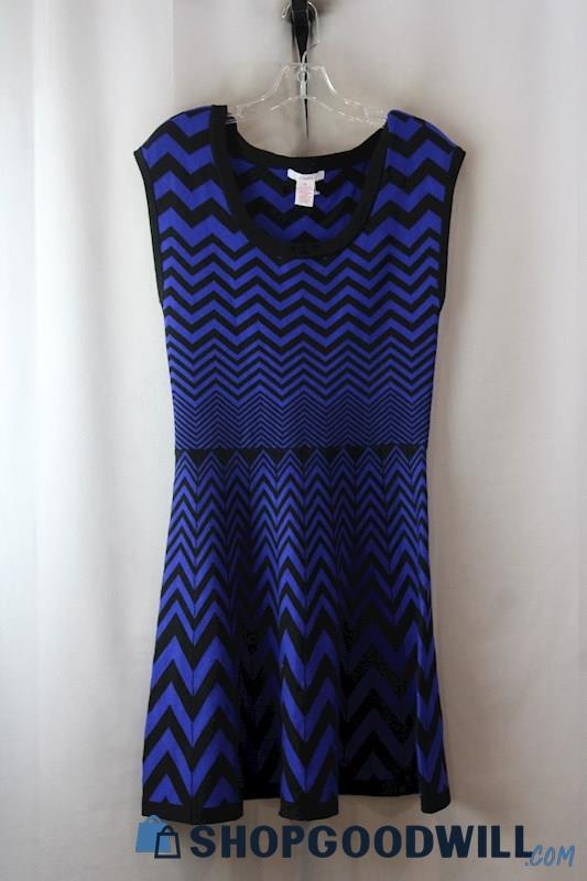 Candies Women's Blue Pattern Sweater Dress SZ-XL