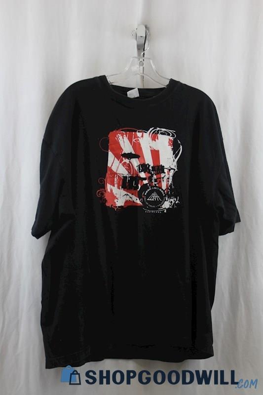 Rock And Roll Mens Black Graphic Tee Sz 2XL
