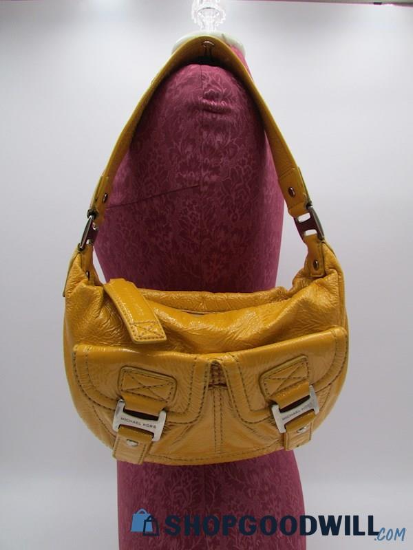 Michael Kors Aureolin Patent Leather Mini Hobo Shoulder Handbag Purse