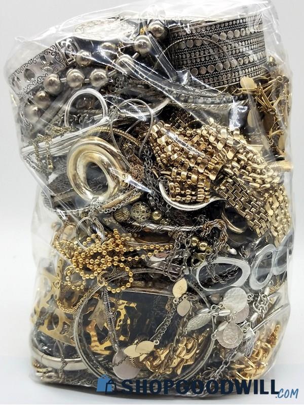 Gold & Silver-Tone Costume Jewelry Grab Bag   8.60 Ibs.