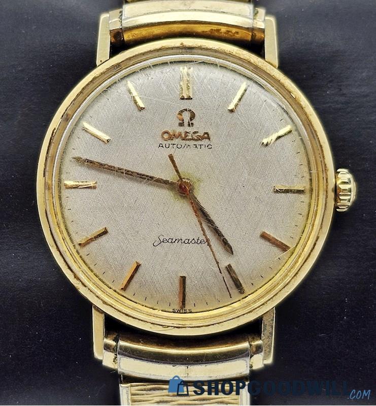 Vintage 14K Yellow Gold OMEGA Seamaster Automatic Men's Swiss Watch