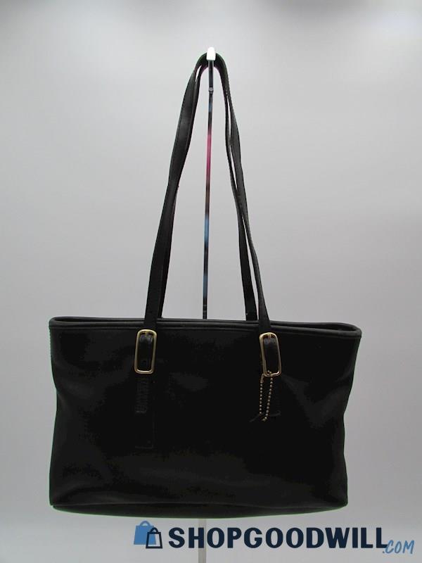 Vintage Coach Classic Shopper Black Leather Tote Handbag Purse