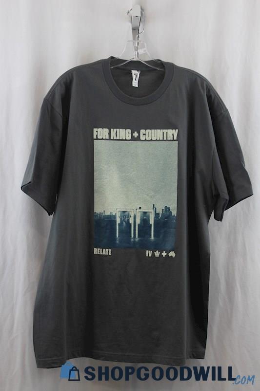For King + Country Mens Gray Graphic 2021 Concert Tee Sz XL