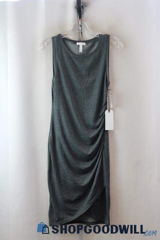 NWT Leith Women's Charcoal Ruched Dress SZ-S