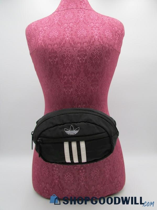 Adidas Originals National 3 Stripes Black Nylon Belt Bag Handbag Purse