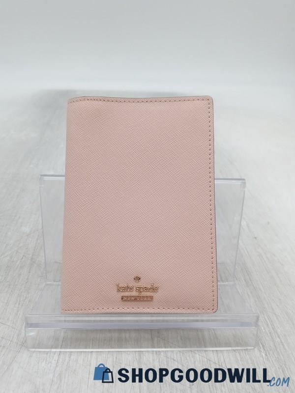 Kate Spade Pink Crosshatched Leather Passport Holder Handbag Purse