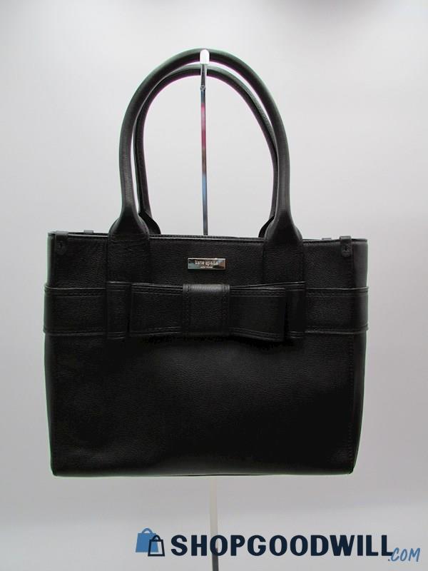 Kate Spade Villabella Ave. Quinn Black Bow Leather Tote Handbag Purse