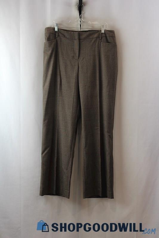 NWT Apt.9 Women's Brown Plaid Straight Trouser Pants SZ-16