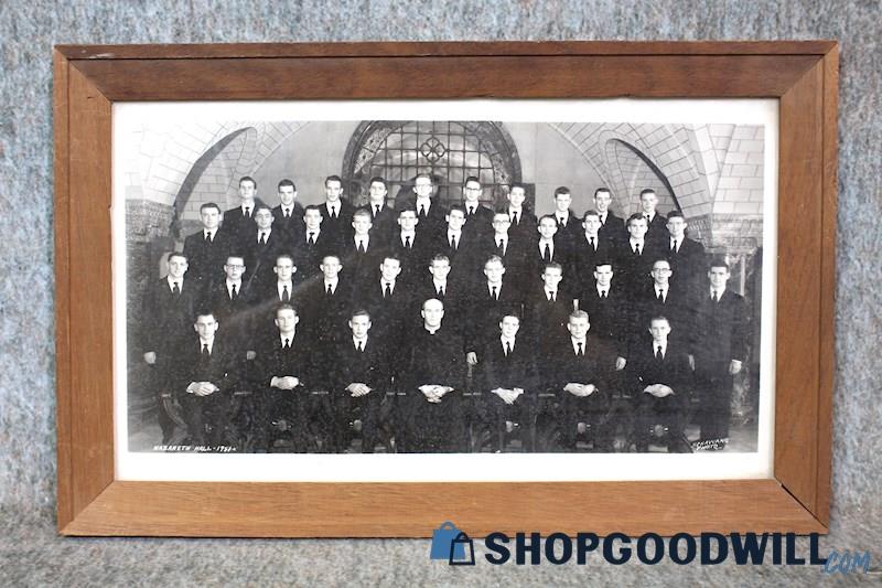 Framed VTG Schawang Photo Nazareth Hall Class of 1957 w/Signatures Photograph