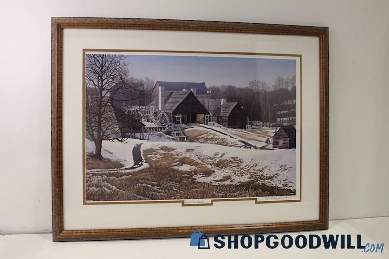 'Saugus Iron Works' Framed Mill Art Print Signed by Norman Gautreau 1986