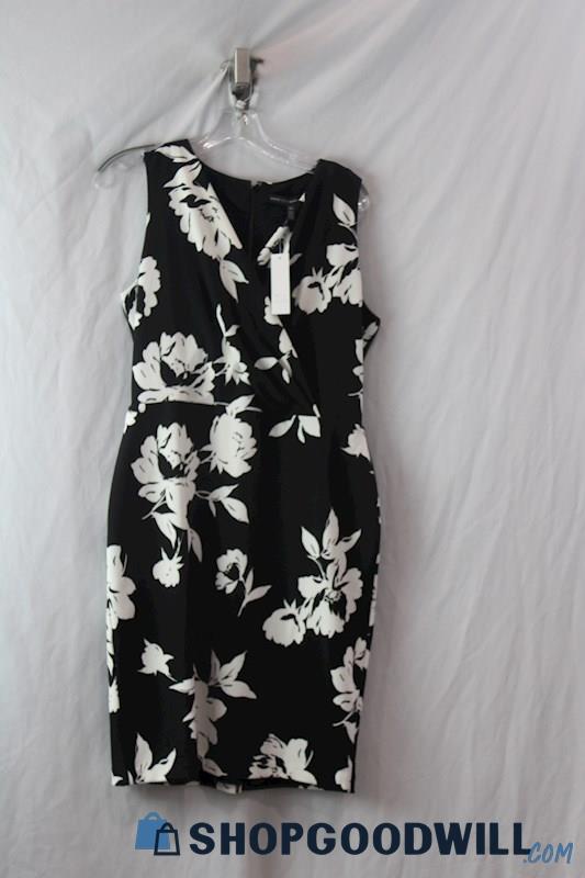 NWT White House black Market Women's Black/White Floral Wrap Dress SZ-12P