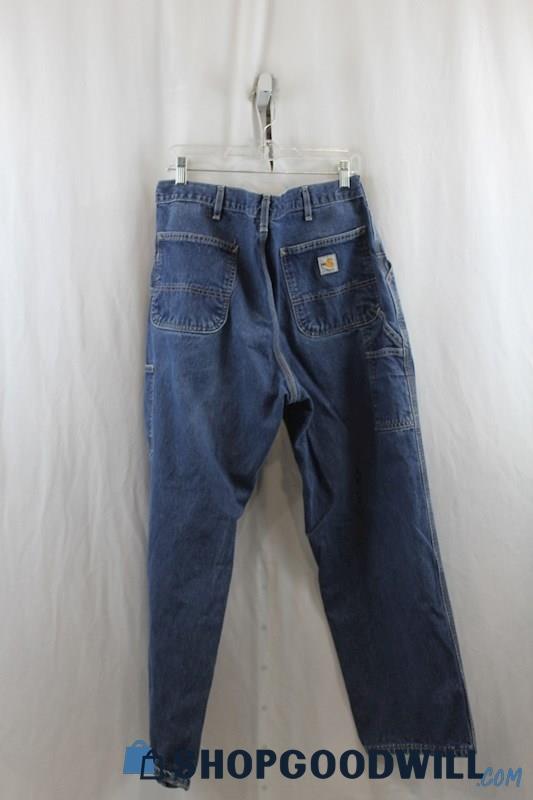 Carhartt Men's Blue Wide Leg Jeans SZ-38X30