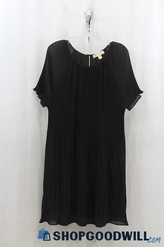 Michael Kors Women's Black Short Sleeve Textured Dress SZ-XL
