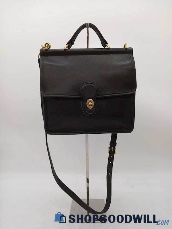 Authentic Vintage Coach Willis Black Glove Leather Crossbody Handbag Purse