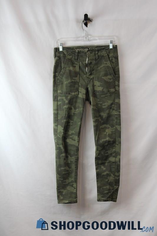 American Eagle Women's Green Camo Jeans SZ-6