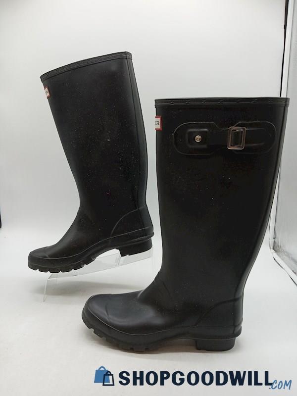 Hunter Original Women's Black Pull On Classic Rain Boots SZ 6M/7F