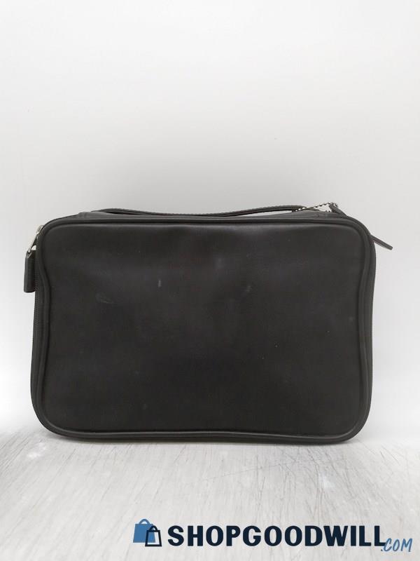 Vintage Coach Black Leather Makeup Travel Case Handbag Purse