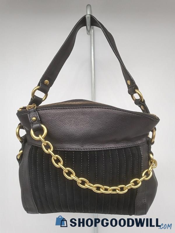 Banana Republic Black Pebble Leather Shoulder Handbag Purse