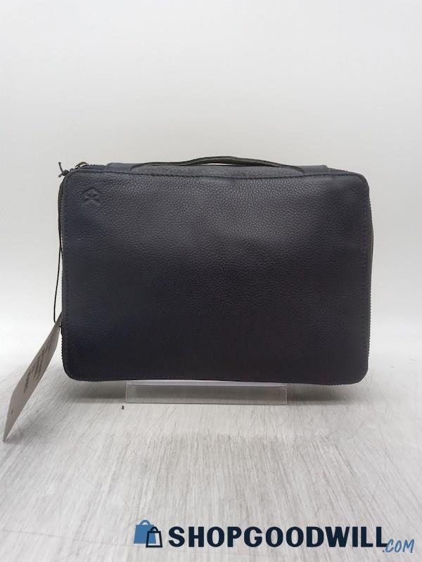 NWT Capra Leather Navy Blue Pebble Leather Gadget Travel Handbag Purse