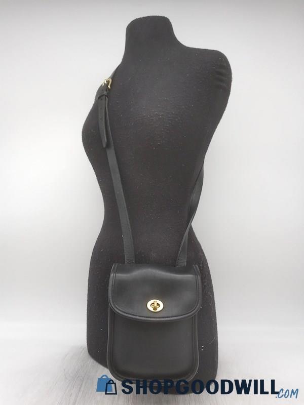 Vintage Coach Scooter 9878 Black Leather Mini Crossbody Handbag Purse
