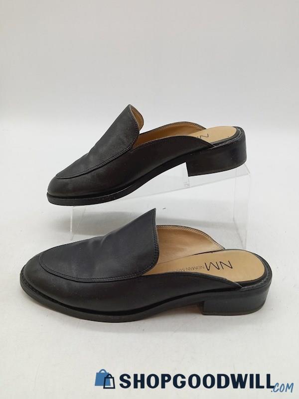 Neman Marcus Women's Black Leather Mule Shoes SZ 6.5