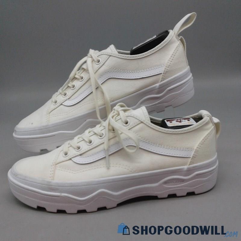 VANS Women's Sentry Wafflecup White/Beige Lace-Up Platform Sneakers Sz 9