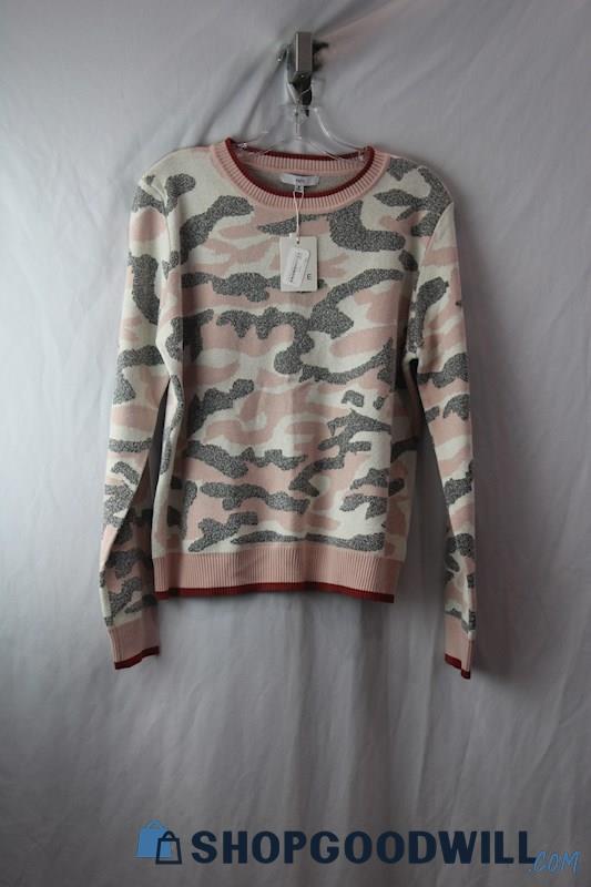 NWT Fate Pink/Gray Camo Pullover Sweater SZ-M