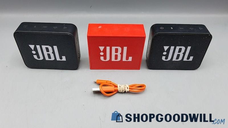 JBL Go 2 & Go Small Portable Bluetooth Speakers Lot - Tested