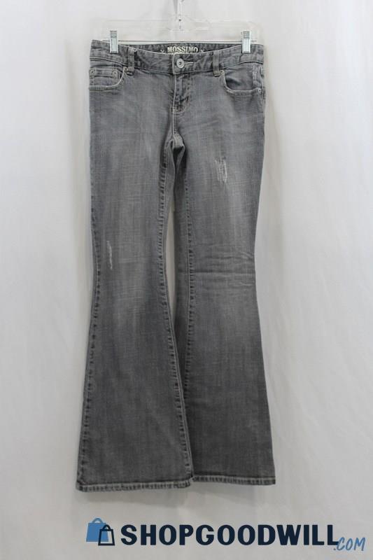 Mossimo Womens Gray Washed Flared Jeans Sz 9