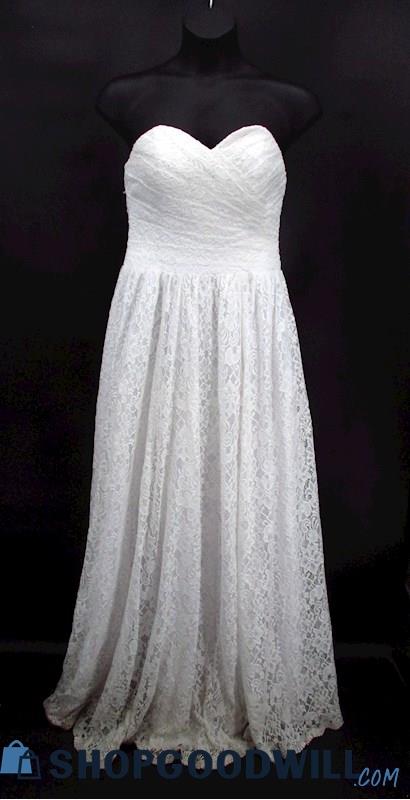 Unbranded Women's White Lace Sweetheart Wedding Dress SZ 12