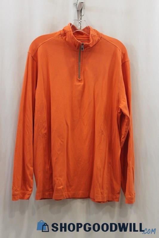 Tommy Bahama Men's Orange 1/4 Zip Sweater SZ L