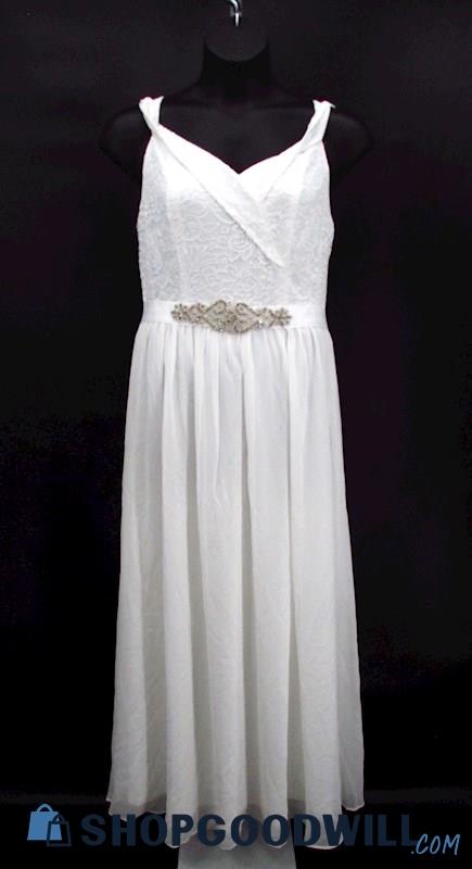 Bbonlinedress Women's White Embellished Lace Empire Wedding Dress SZ XL