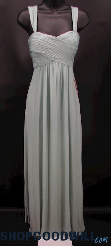 Birdy Grey Women's Sea Foam Green Pleated Empire Waist Formal Gown SZ S