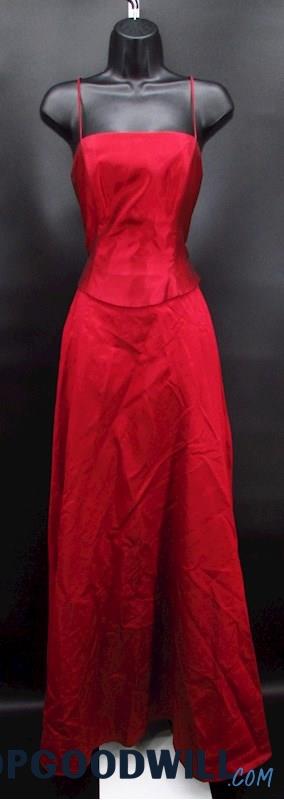 JS Collection Red Spaghetti Strap A-line Formal Dress SZ 8 