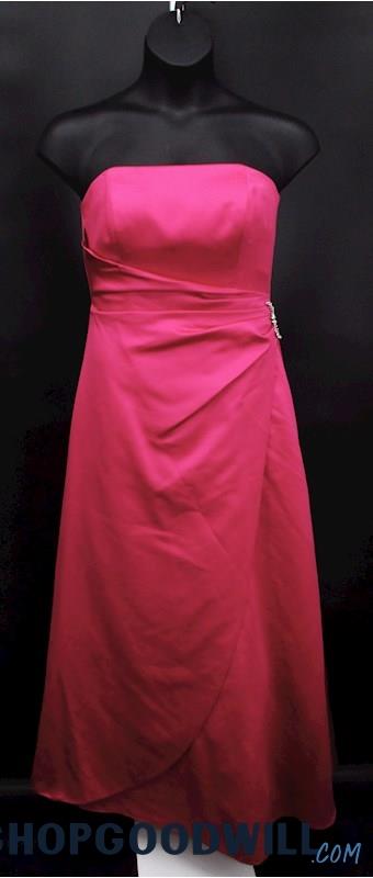 David's Bridal Women's Fuchsia Strapless Sheath Formal Dress SZ 10