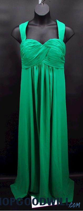 Unbranded Women's Green Pleated Sweetheart Empire Formal Dress SZ 20/22