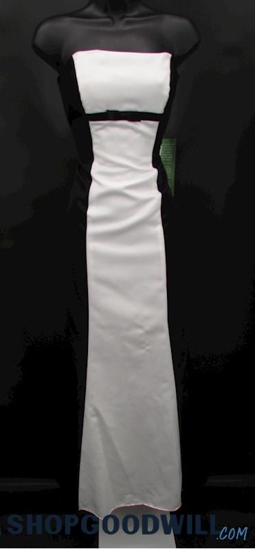 Morgan & Co Juniors Black & White Color Block Strapless Formal Gown SZ 5