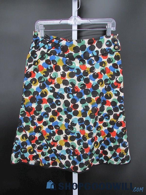 Vintage Edme & Esyllte Women's Multicolor Polka Dot Pattern A-Line Skirt SZ 2