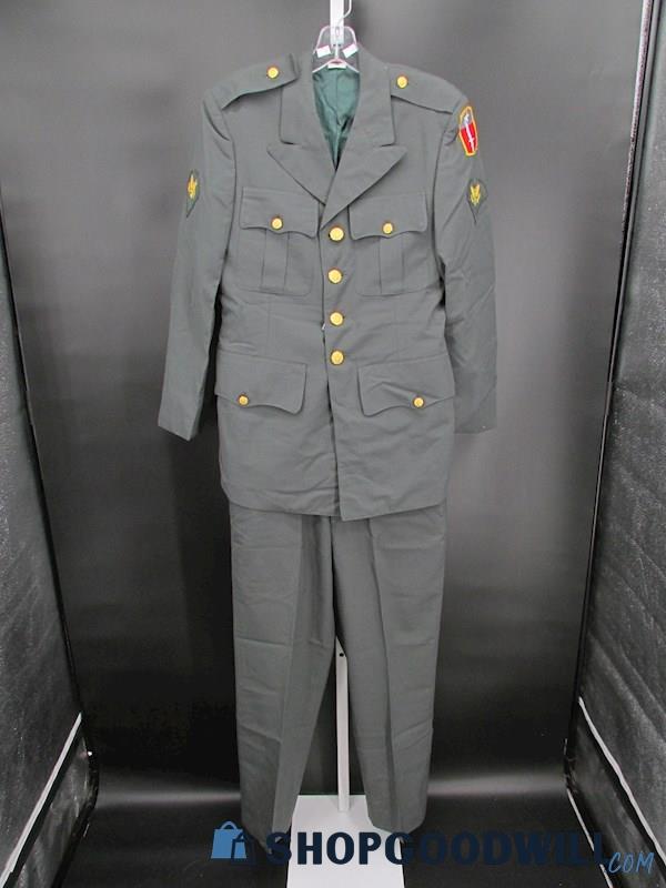 Vintage U.S. Army Men's Green 2 Pc Uniform Set Jacket SZ 36R/Pants SZ 31/32