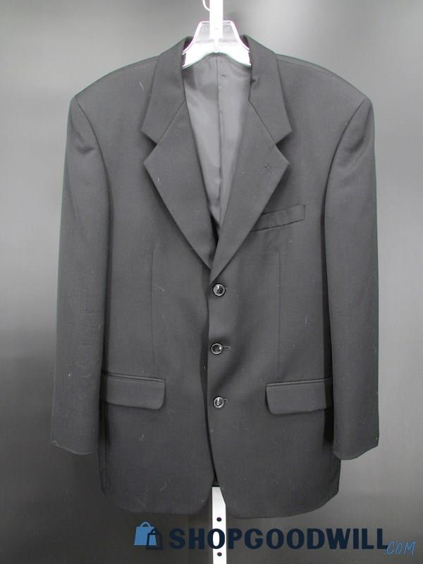 Vintage Jones NY Men's Black Wool Suit Jacket SZ 38R
