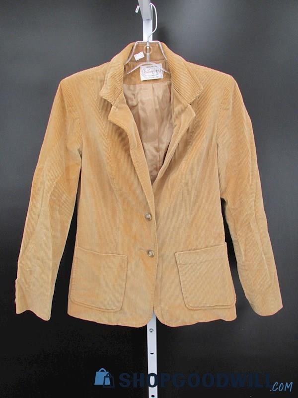 Vintage Swingles By Character Women's Tan Corduroy Jacket SZ XS