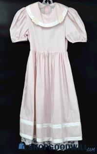 Vintage Rare Editions Children's Blush Pink Lace Embellished Dress SZ 12