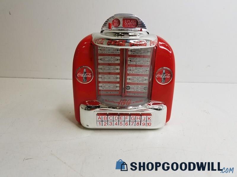 Coca Cola Musical Coin Bank Die Cast Tabletop Jukebox 1996 Vintage ...