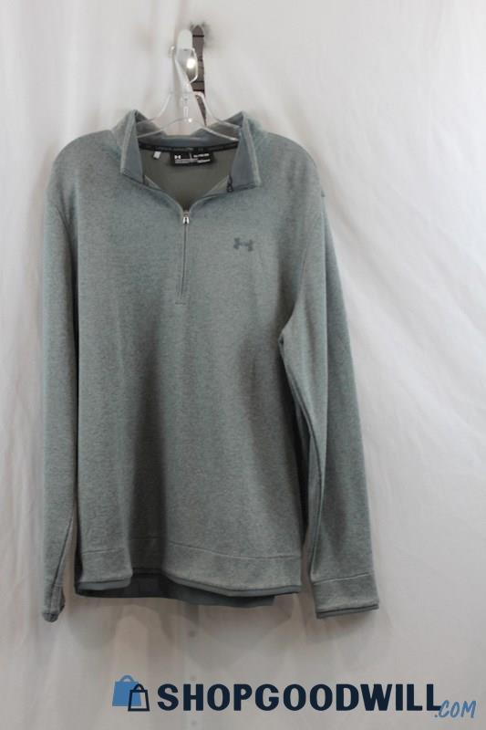 Under Armour Men's Gray 1/4 Zip Long Sleeve Pullover Sweater SZ-XL