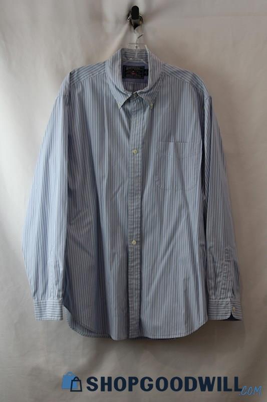 American Living Men's Blue Striped Button Up Long Sleeve Shirt SZ XL