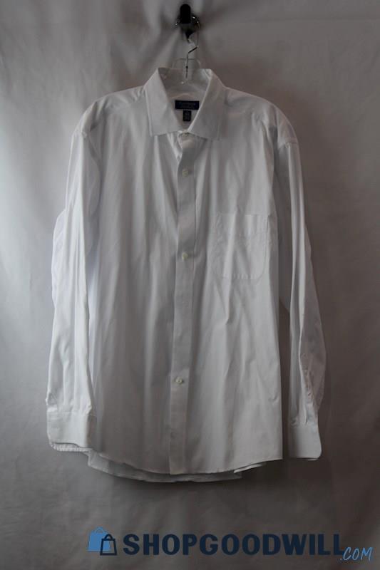 Club Room Men's White Button Up Long Sleeve Dress Shirt SZ L