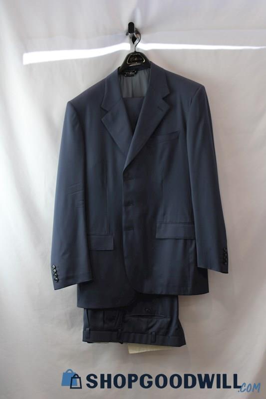 Blu Myles Men's Blue 2PC Wool Suit Set SZ 42T
