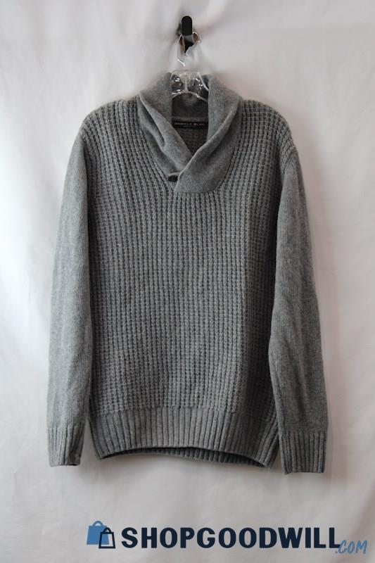 Daniele Blasi Men's Gray Waffle Knit Cowl Neck Sweater SZ L